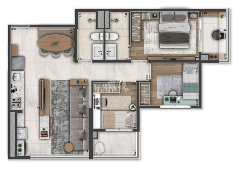 Apartamento, 3 quartos, 69 m² - Foto 4