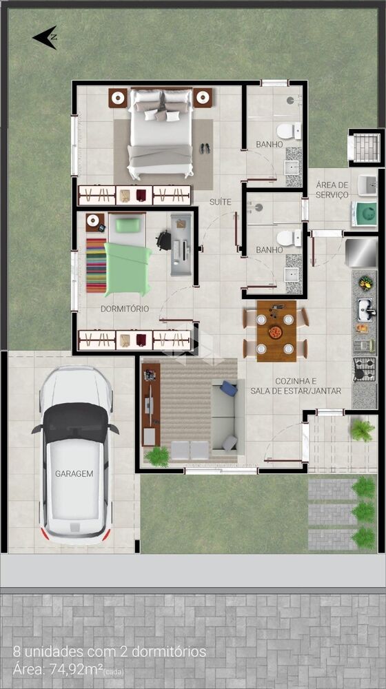 Casa, 2 quartos, 74 m² - Foto 6