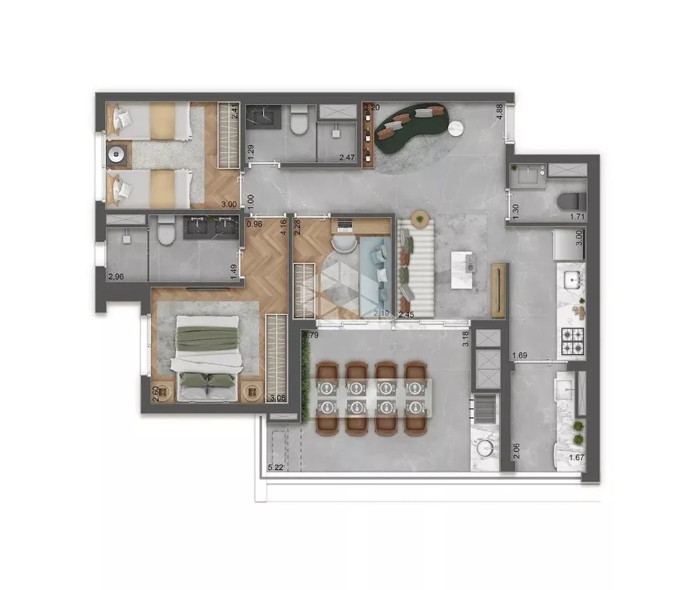 Apartamento, 3 quartos, 84 m² - Foto 3