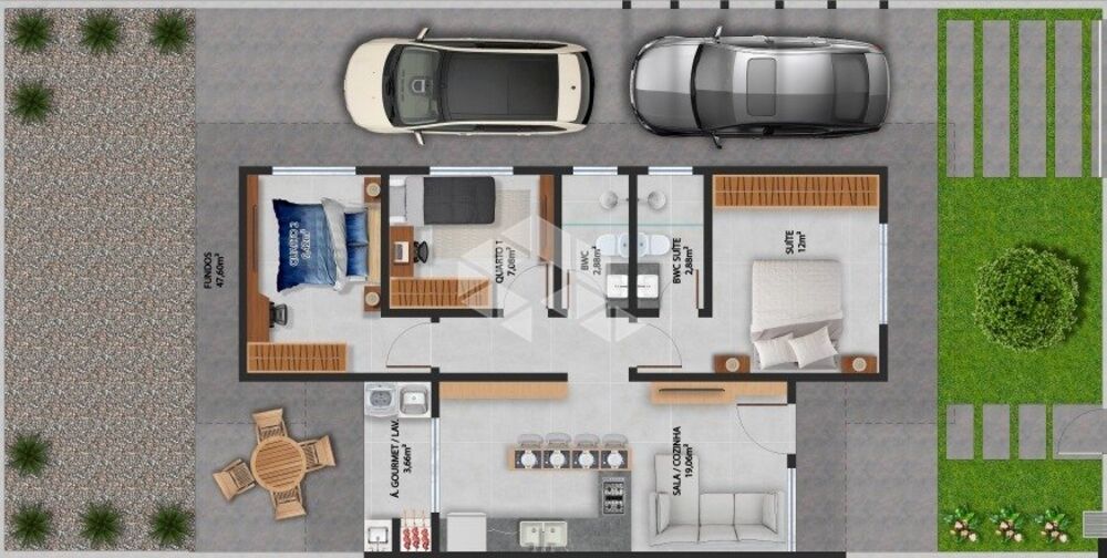 Casa, 3 quartos, 84 m² - Foto 2