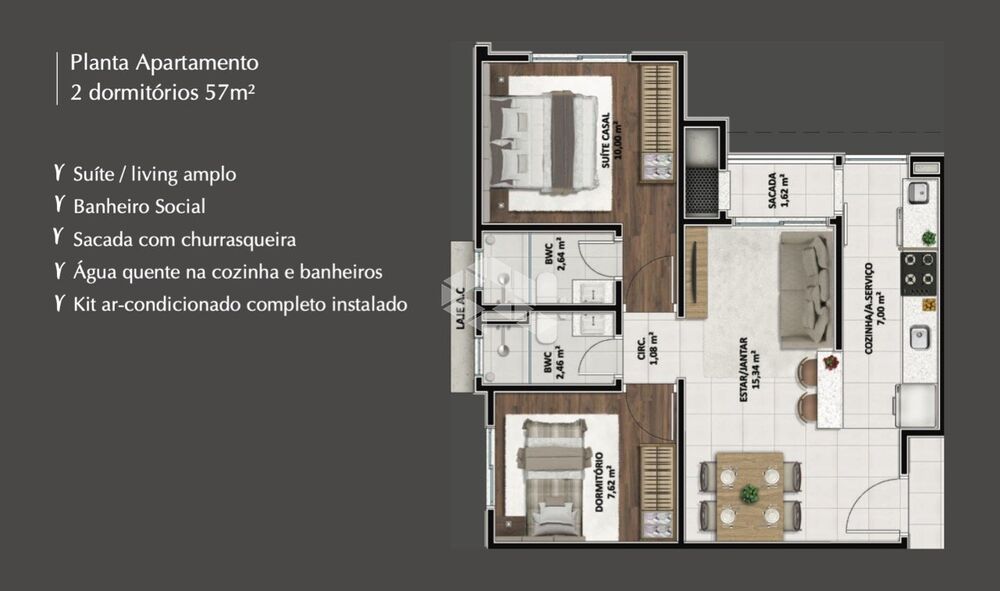Apartamento à venda com 1 quarto, 57m² - Foto 10
