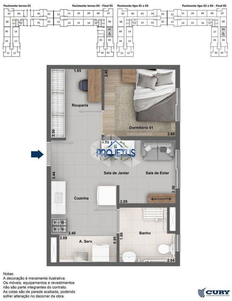 Apartamento, 1 quarto - Foto 1