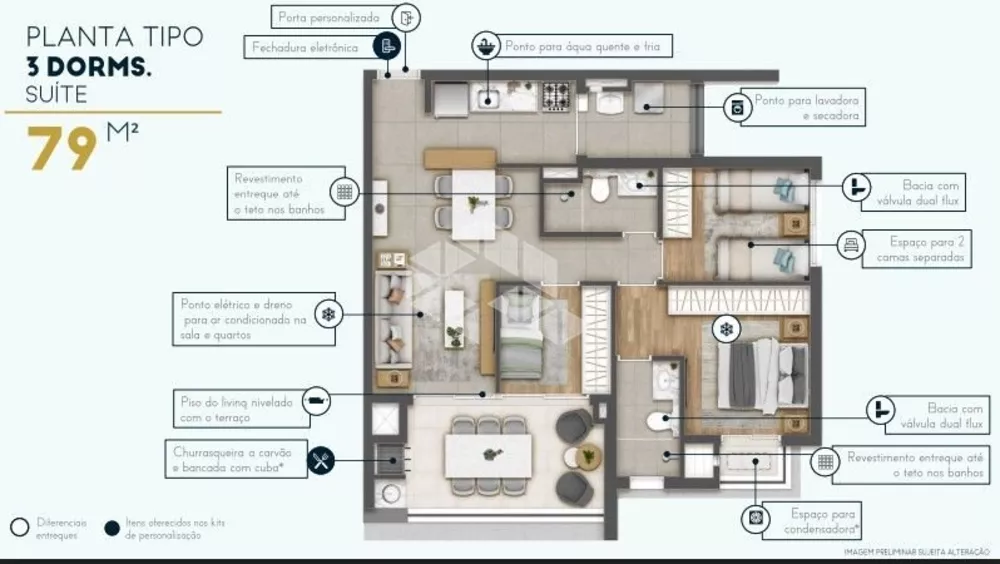 Apartamento, 3 quartos, 79 m² - Foto 8