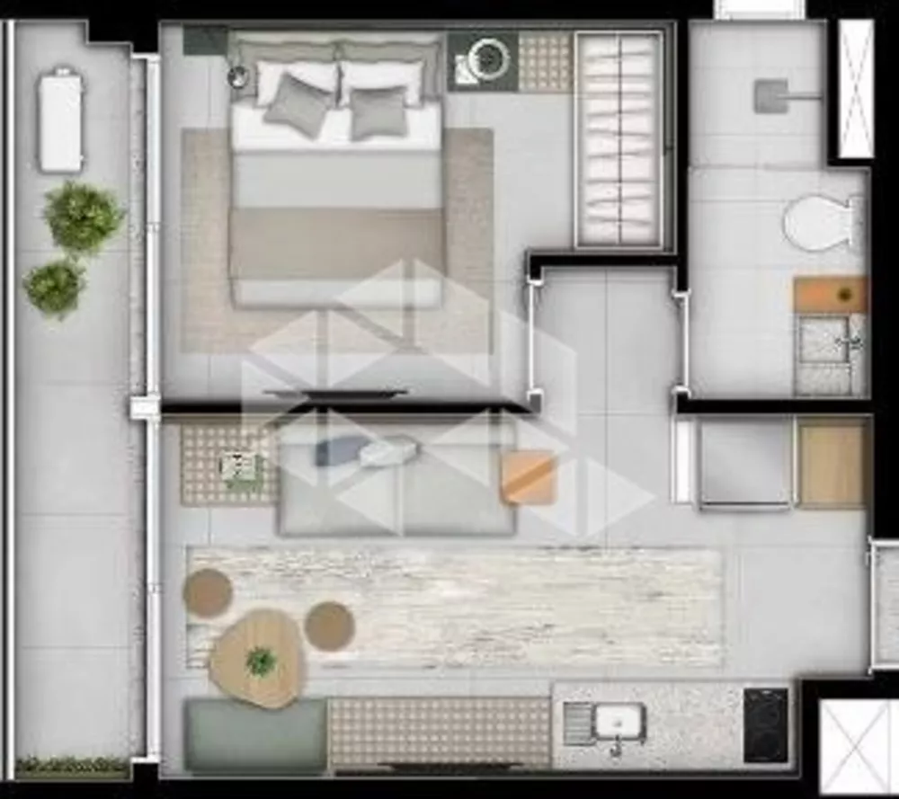 Apartamento, 1 quarto, 33 m² - Foto 1