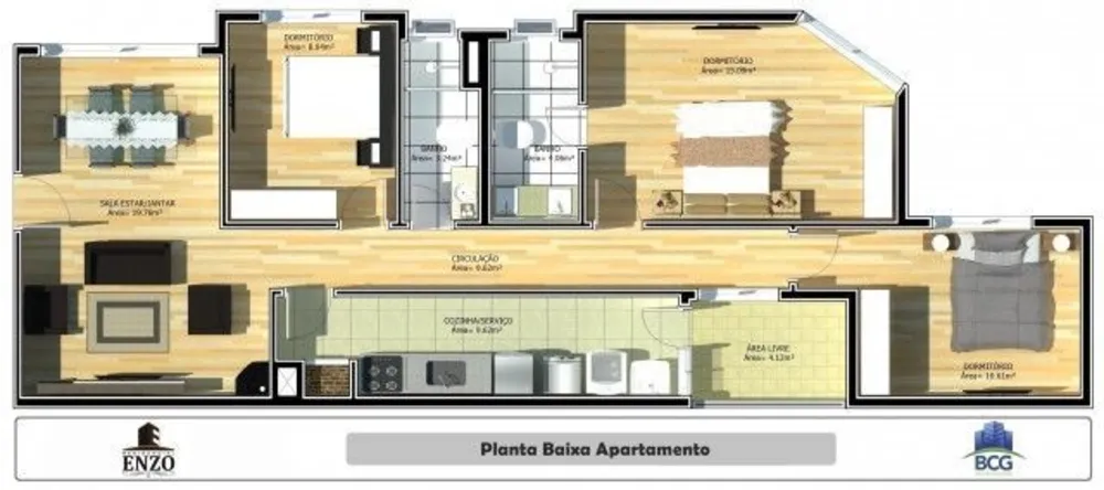 Apartamento, 3 quartos, 93 m² - Foto 2