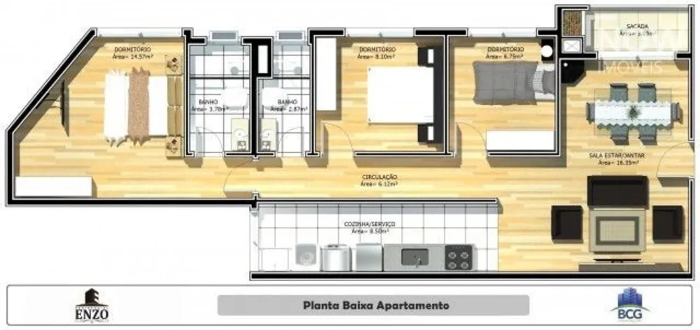 Apartamento, 3 quartos, 93 m² - Foto 3