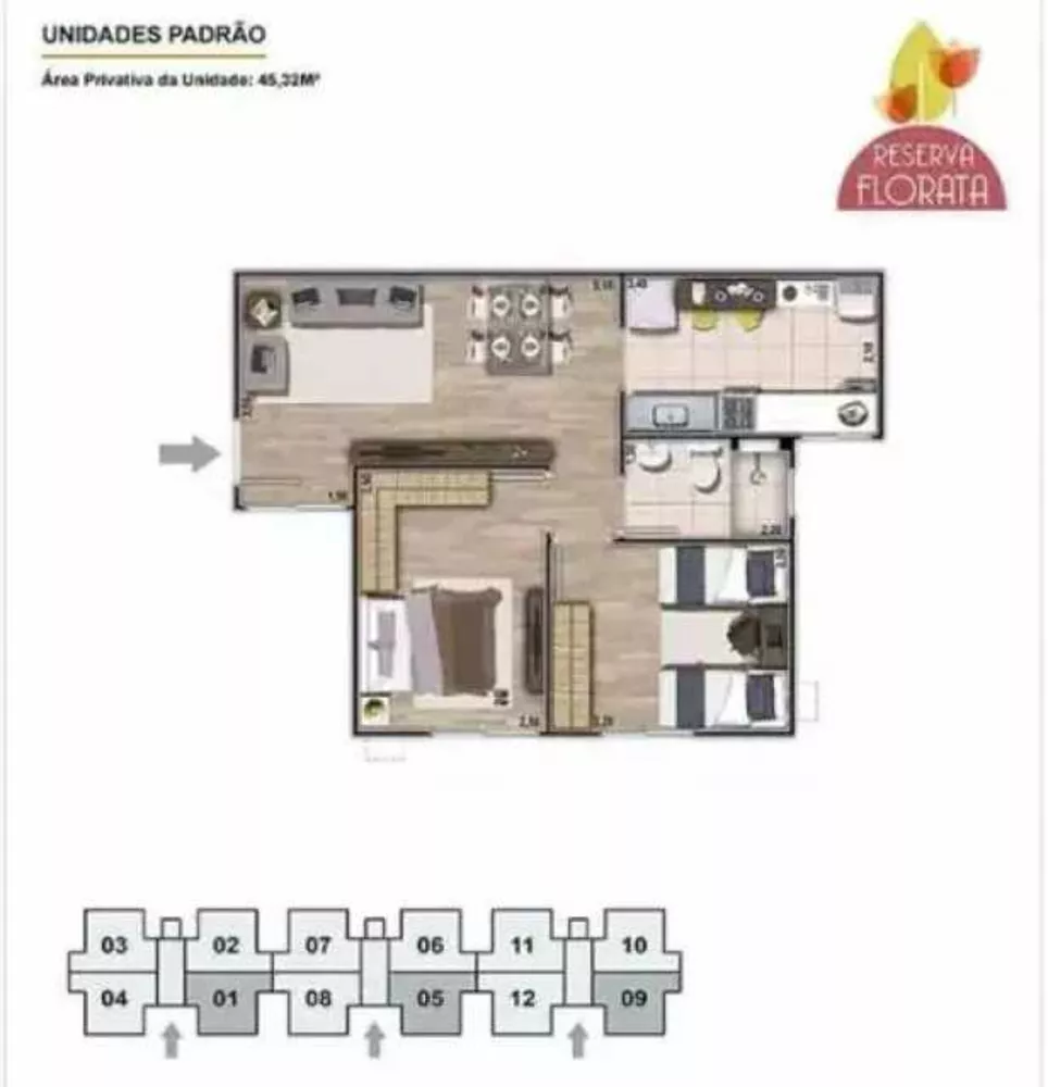 Apartamento, 2 quartos, 45 m² - Foto 2