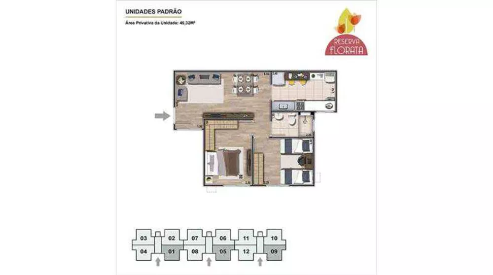 Apartamento, 2 quartos, 45 m² - Foto 2