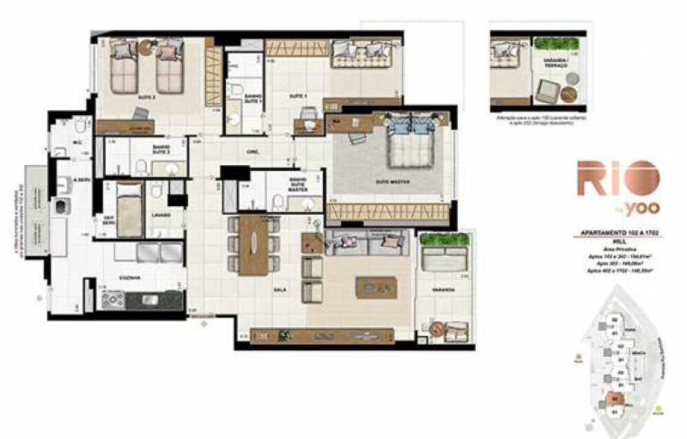 Apartamento, 3 quartos, 148 m² - Foto 1