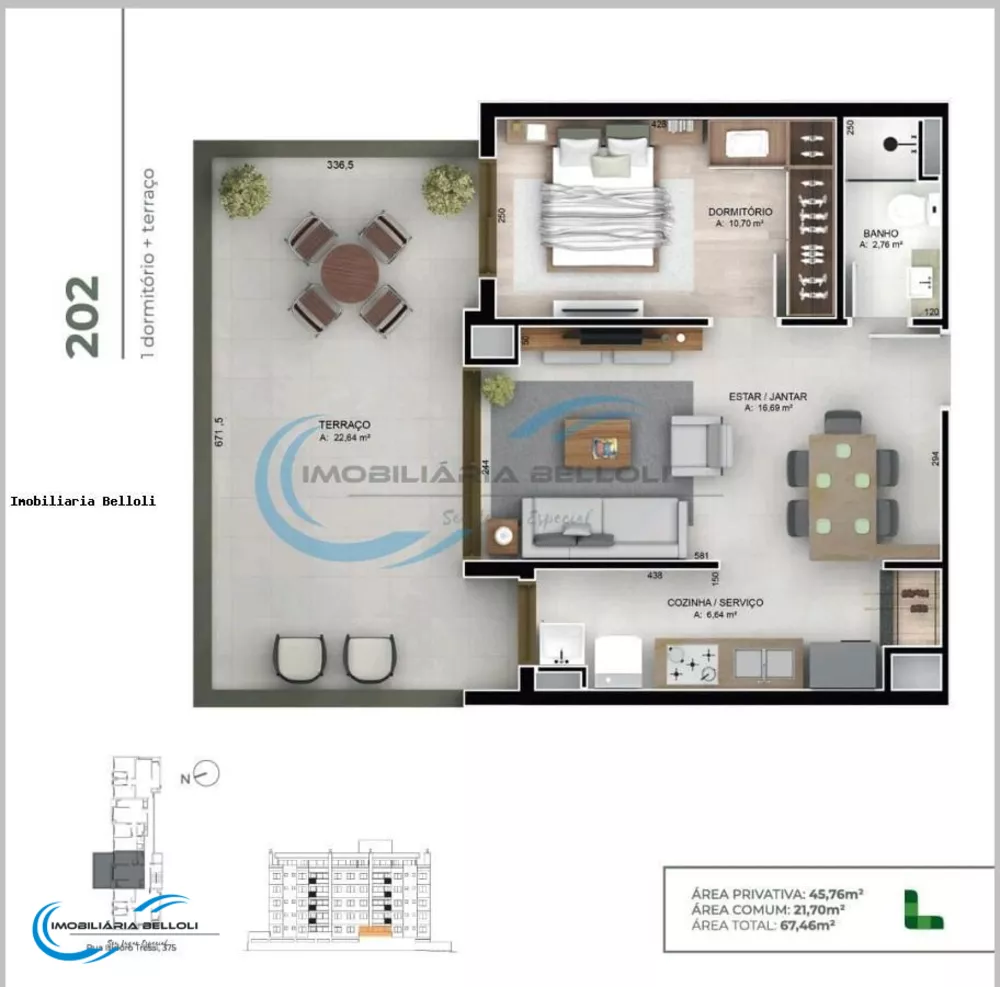 Apartamento, 1 quarto, 68 m² - Foto 3