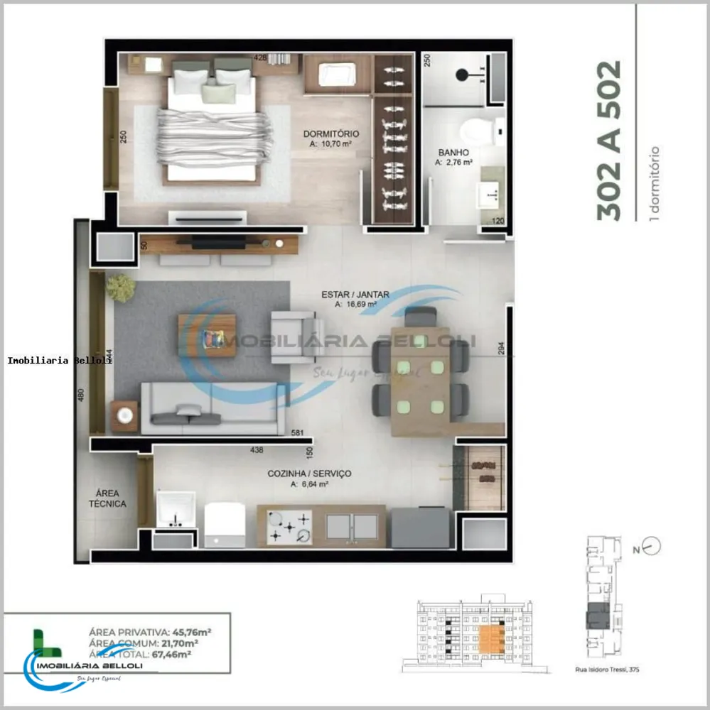 Apartamento, 1 quarto, 68 m² - Foto 17