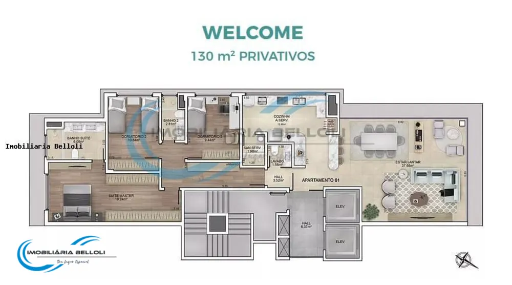 Apartamento, 3 quartos, 130 m² - Foto 8