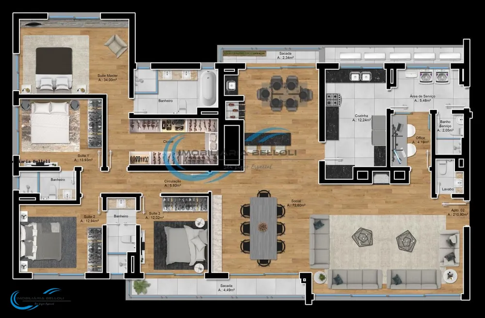 Apartamento, 3 quartos, 217 m² - Foto 14