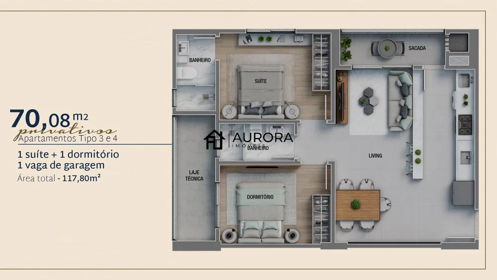 Apartamento, 2 quartos, 70 m² - Foto 1