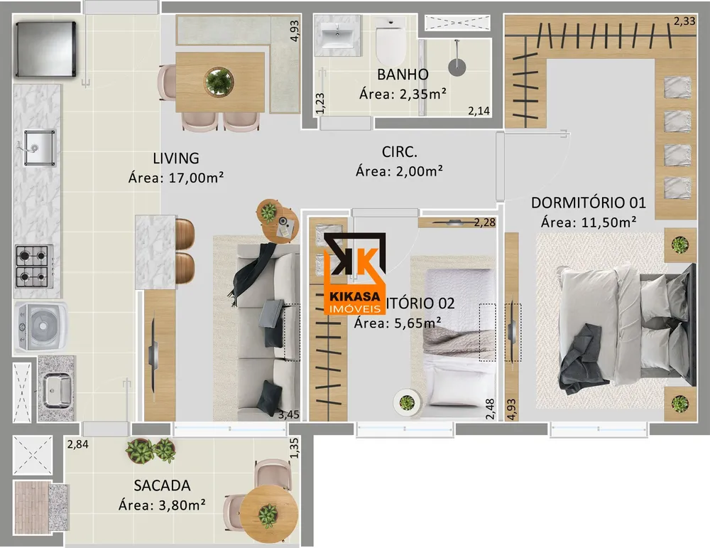 Apartamento, 2 quartos, 49 m² - Foto 8