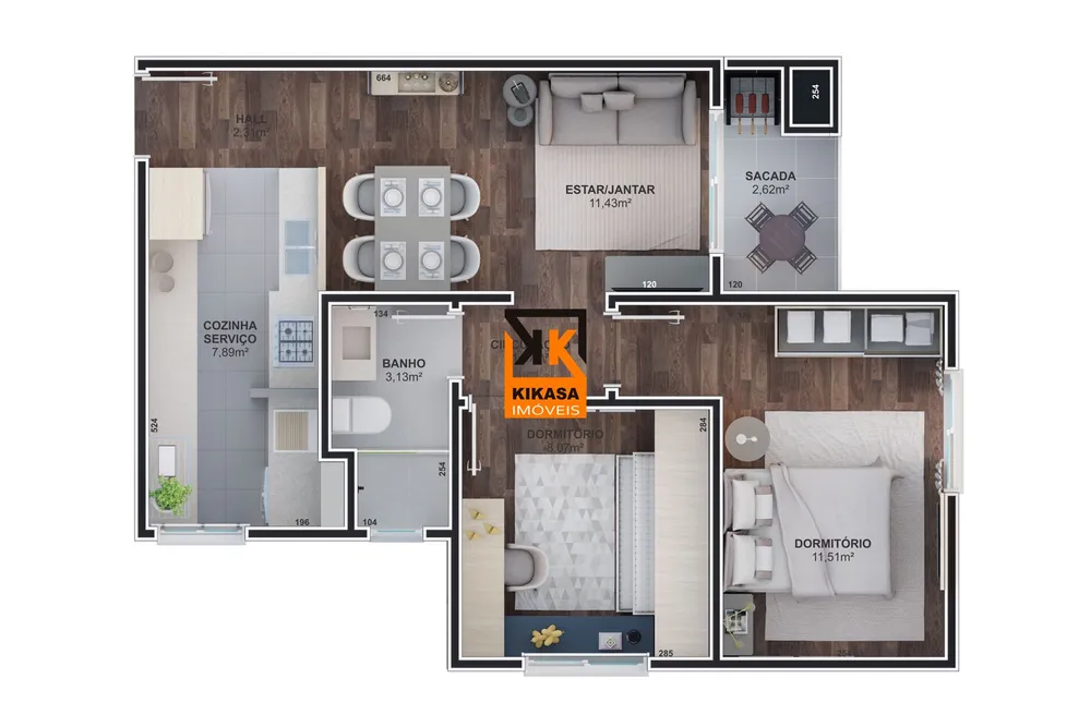 Apartamento, 2 quartos, 57 m² - Foto 9