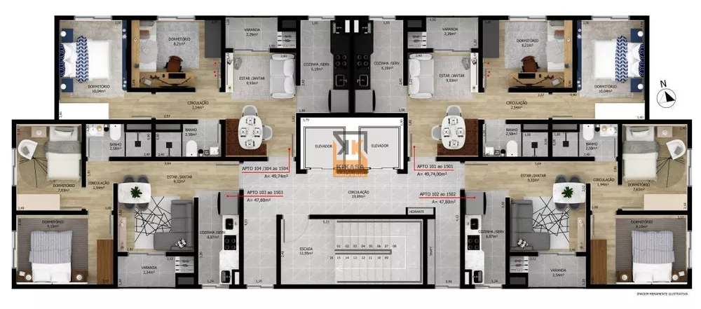 Apartamento, 2 quartos, 49 m² - Foto 1