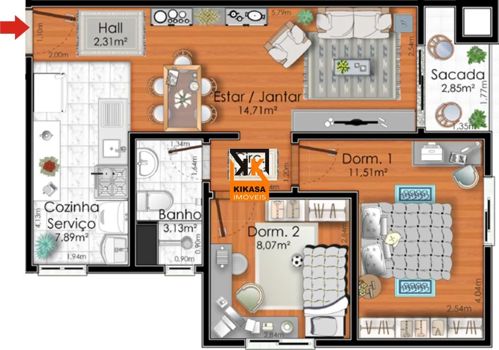 Apartamento, 2 quartos, 60 m² - Foto 11