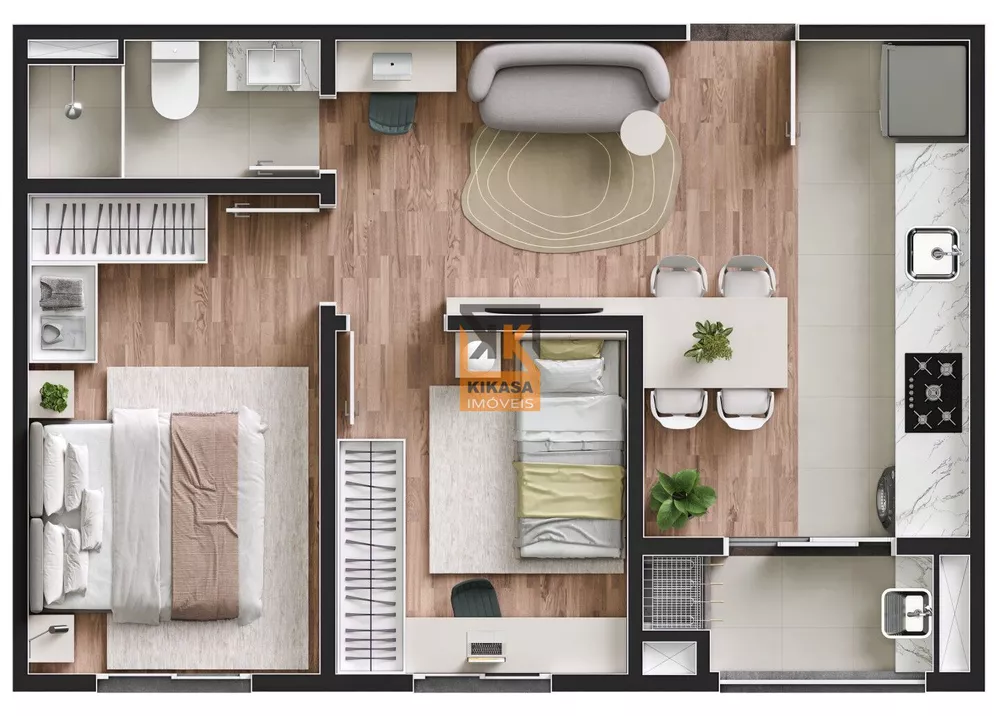 Apartamento, 2 quartos, 49 m² - Foto 1