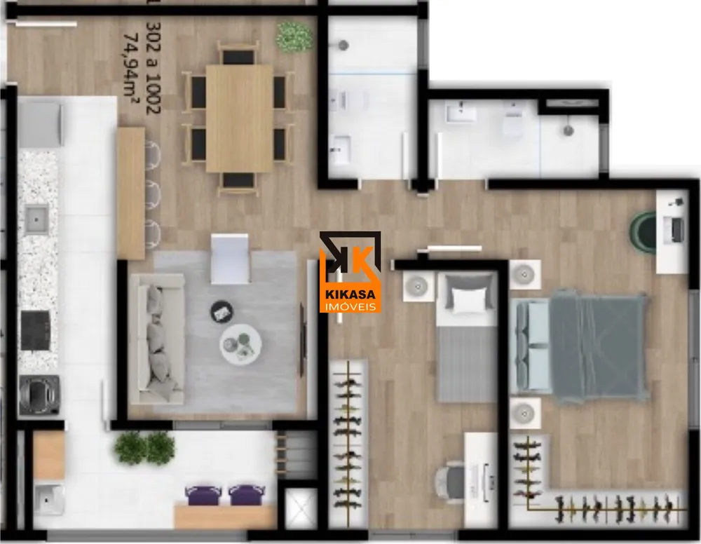 Apartamento, 2 quartos, 74 m² - Foto 8