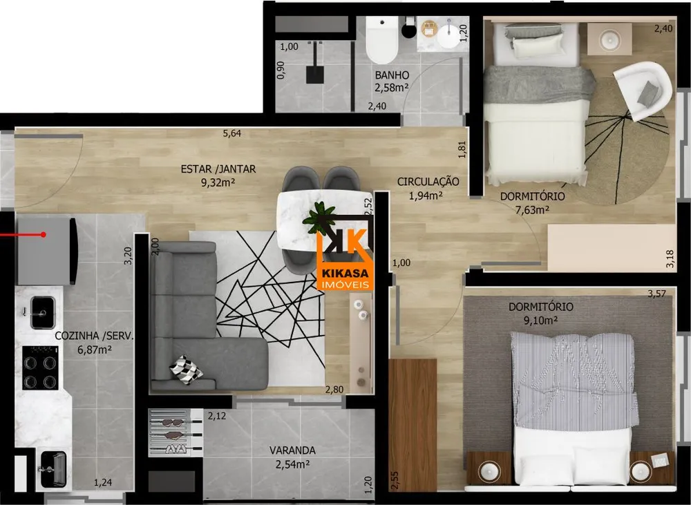 Apartamento, 2 quartos, 47 m² - Foto 6