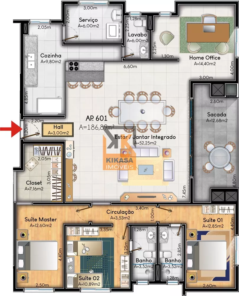 Apartamento, 3 quartos, 186 m² - Foto 12