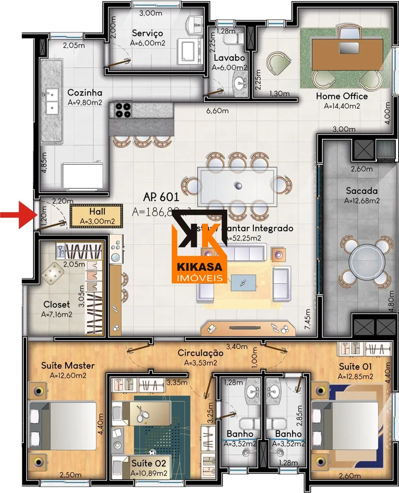 Apartamento, 3 quartos, 186 m² - Foto 12
