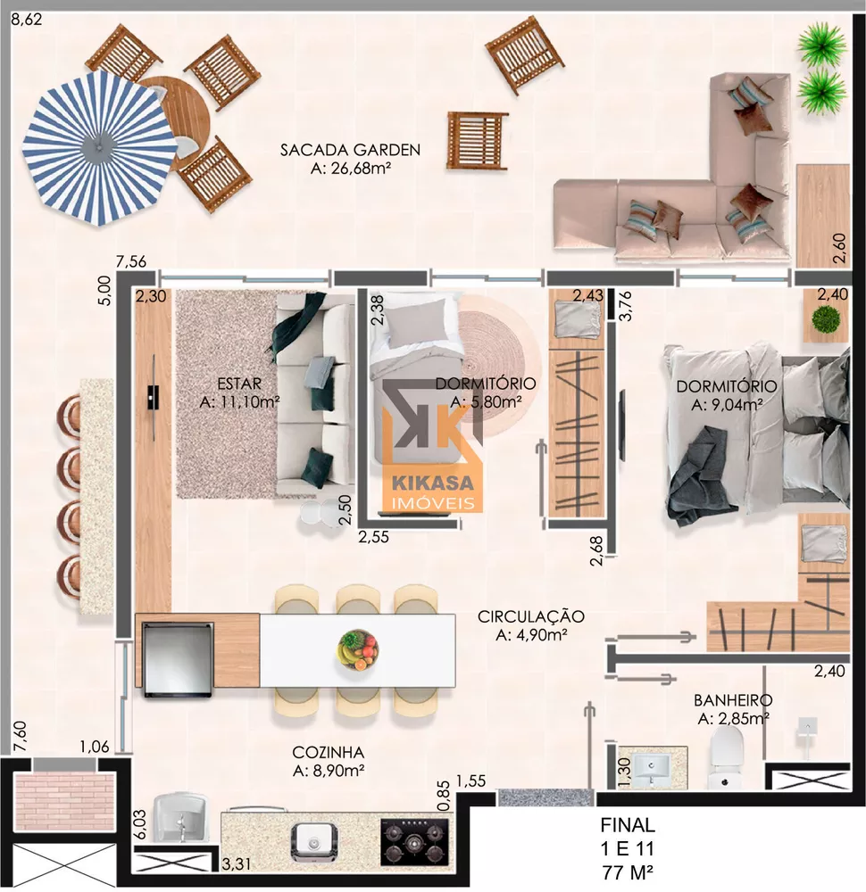 Apartamento, 2 quartos, 65 m² - Foto 2