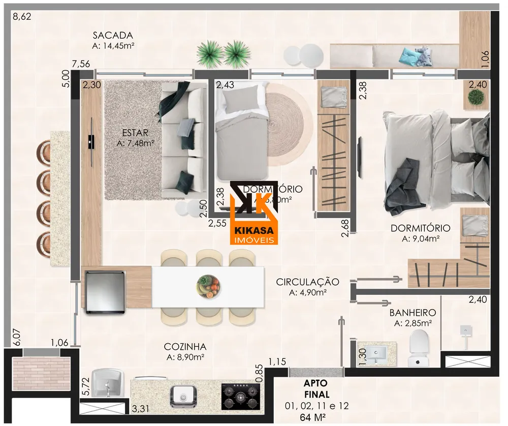 Apartamento, 2 quartos, 65 m² - Foto 14