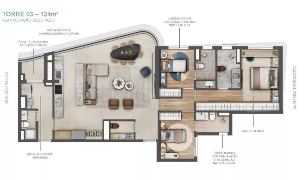 Apartamento, 3 quartos, 130 m² - Foto 3