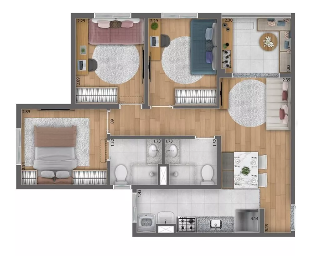 Apartamento, 2 quartos, 46 m² - Foto 8
