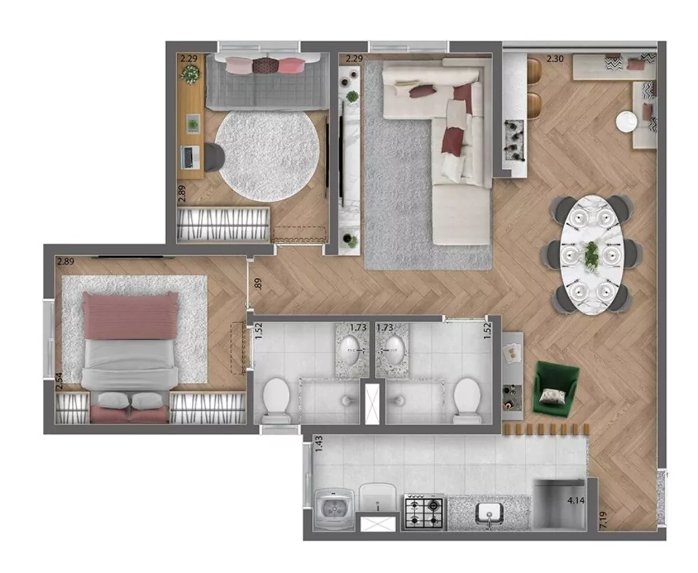 Apartamento, 2 quartos, 46 m² - Foto 9