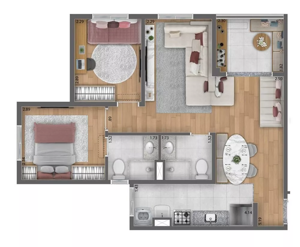 Apartamento, 2 quartos, 46 m² - Foto 10