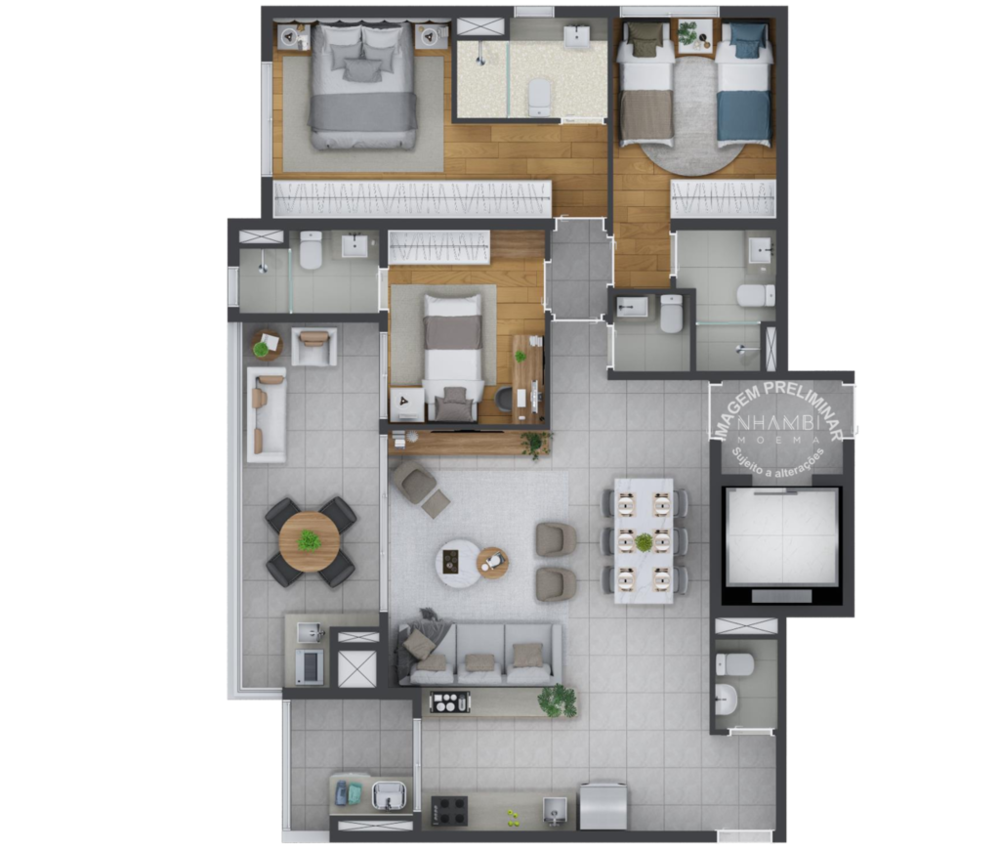 Apartamento, 3 quartos, 111 m² - Foto 1