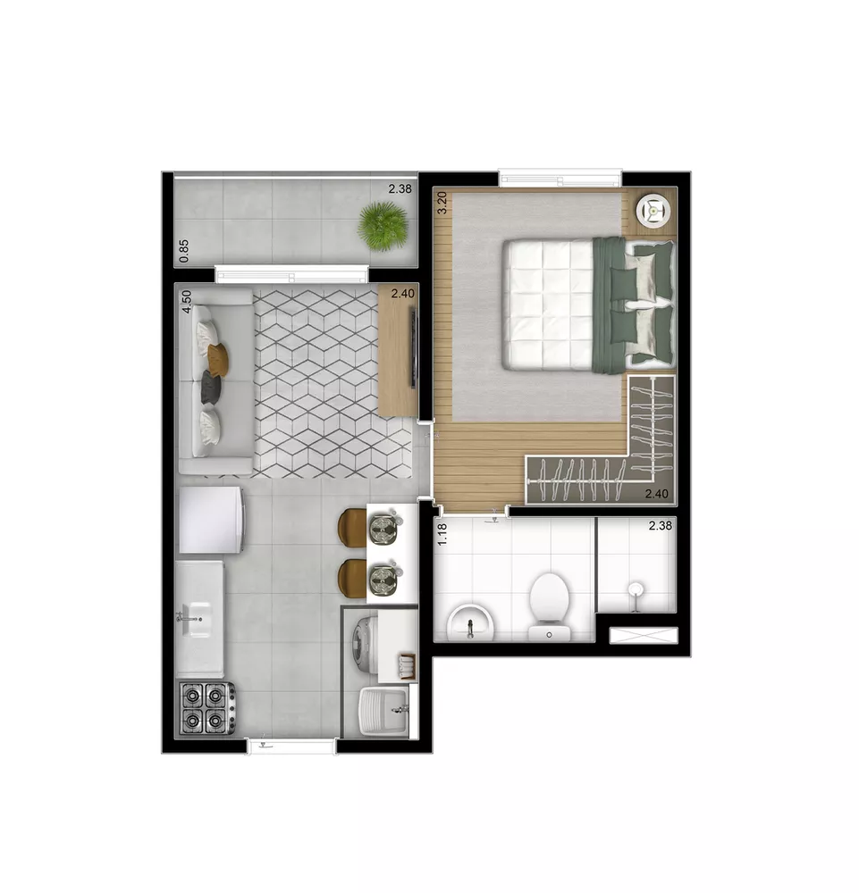 Apartamento, 1 quarto, 25 m² - Foto 1