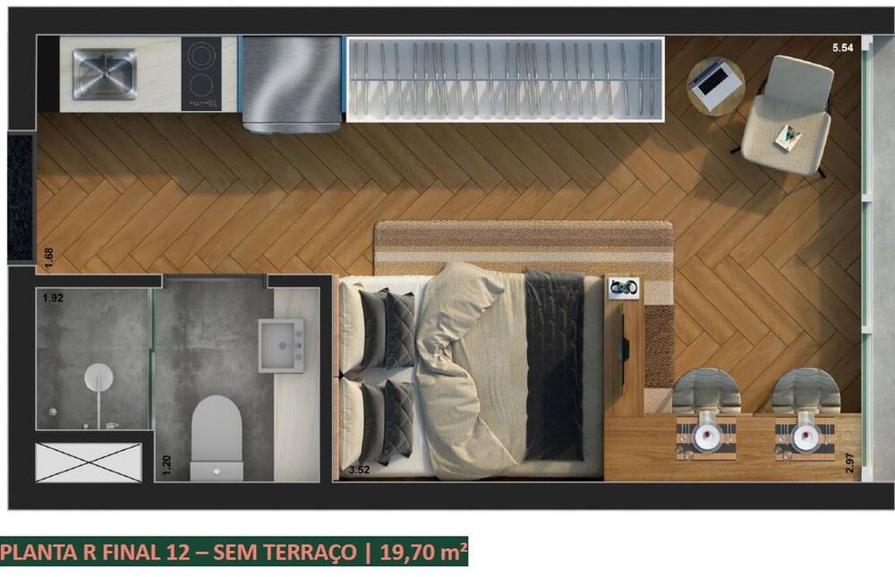 Apartamento, 1 quarto, 22 m² - Foto 12