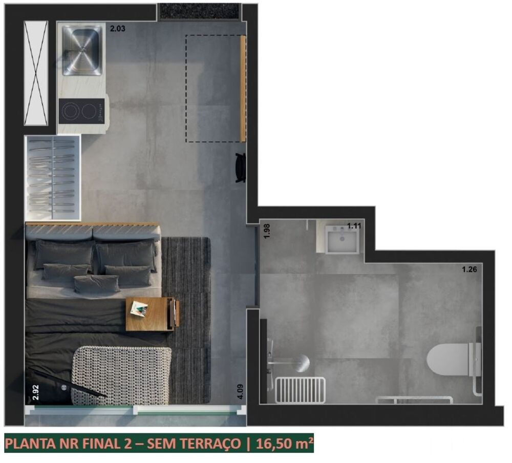 Apartamento, 1 quarto, 22 m² - Foto 7