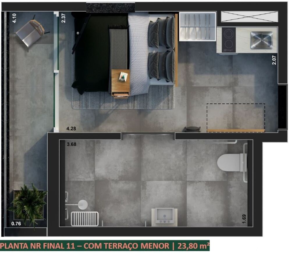 Apartamento, 1 quarto, 22 m² - Foto 8