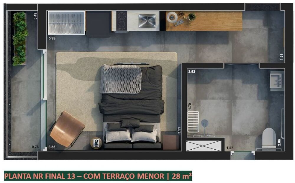 Apartamento, 1 quarto, 22 m² - Foto 10