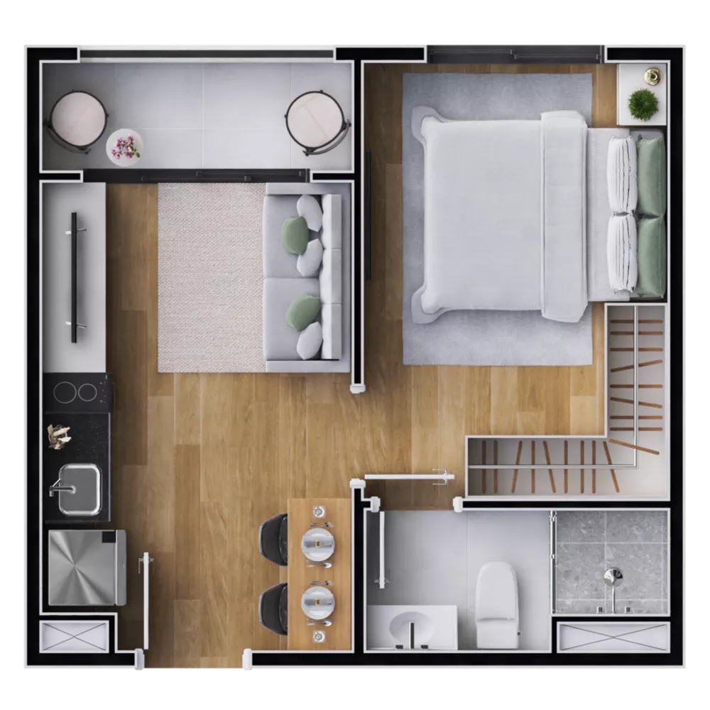 Apartamento, 2 quartos, 36 m² - Foto 2