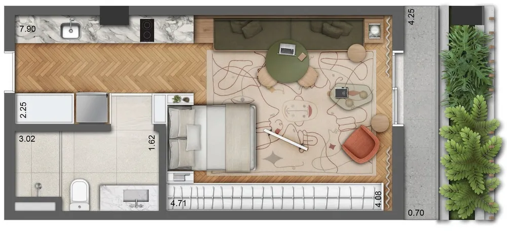 Apartamento, 1 quarto, 23 m² - Foto 3