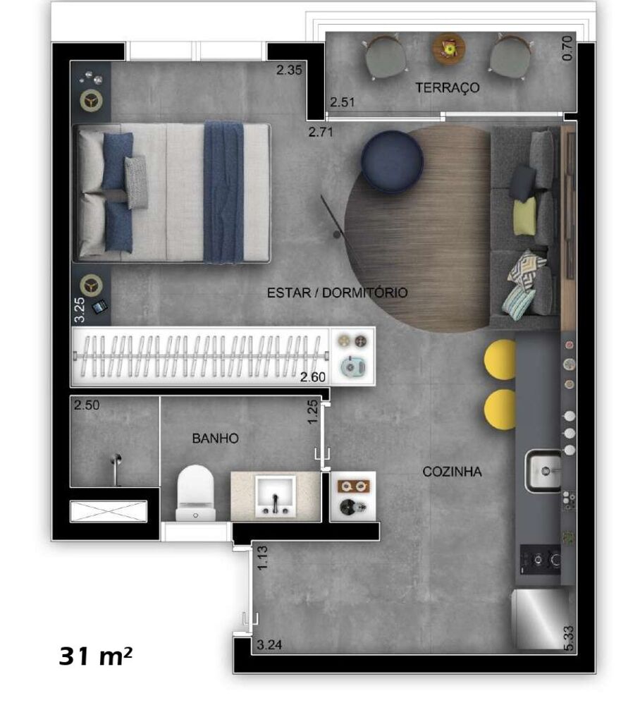 Apartamento, 1 quarto, 24 m² - Foto 9