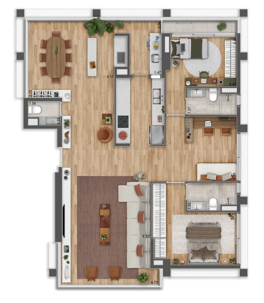 Apartamento, 3 quartos, 186 m² - Foto 4