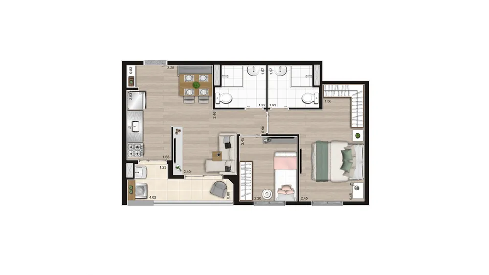 Apartamento, 2 quartos, 42 m² - Foto 2
