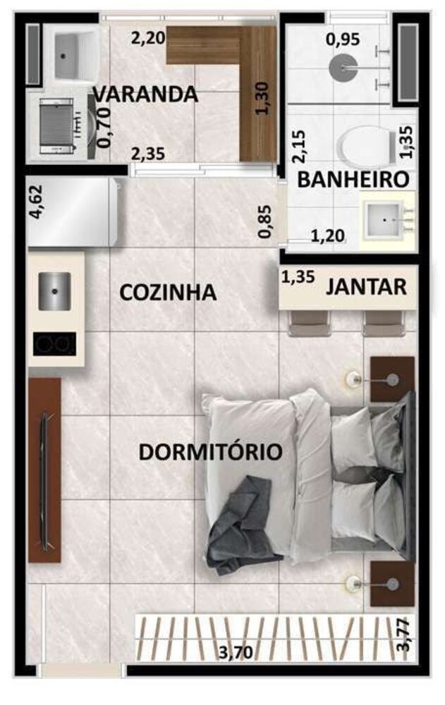 Apartamento, 2 quartos, 61 m² - Foto 3