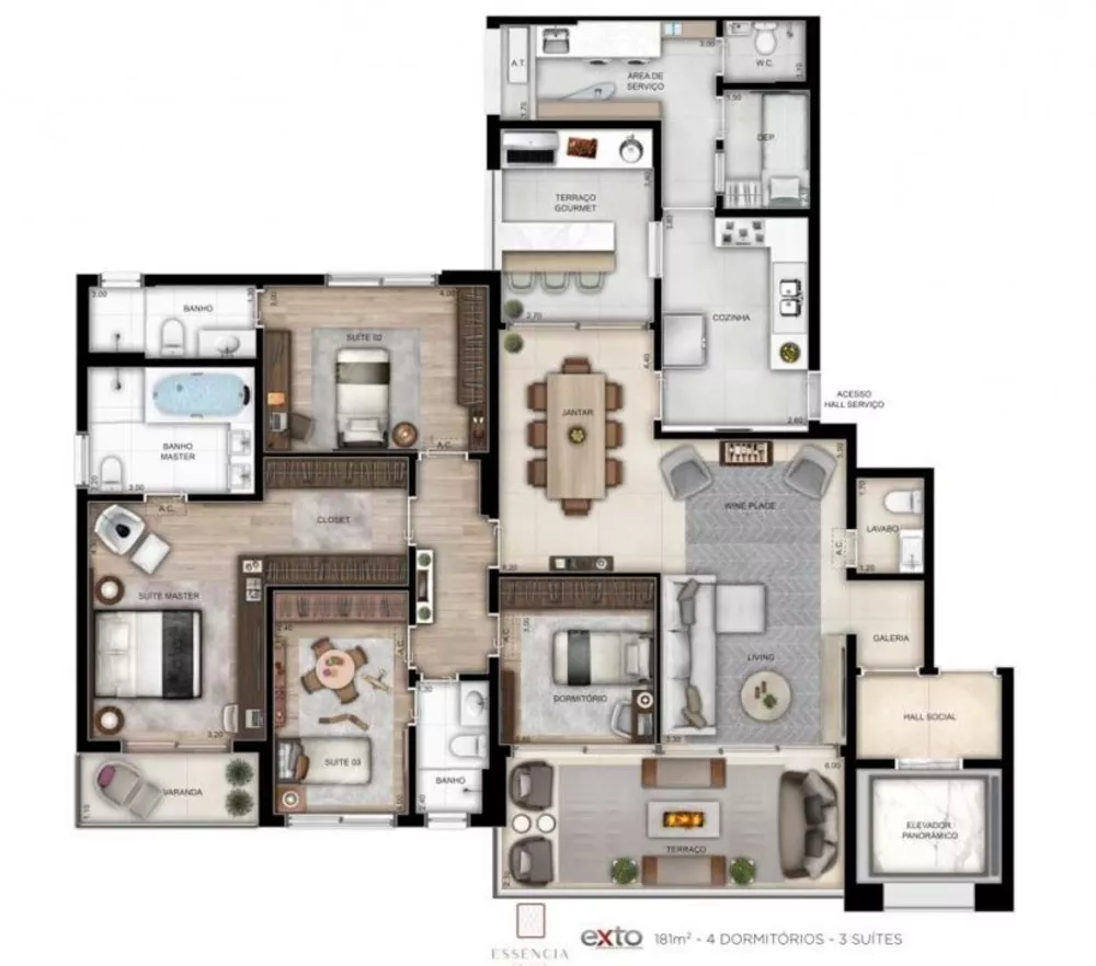 Apartamento à venda com 3 quartos, 263m² - Foto 13