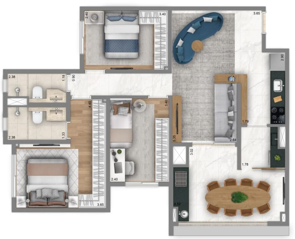 Apartamento, 2 quartos, 67 m² - Foto 8