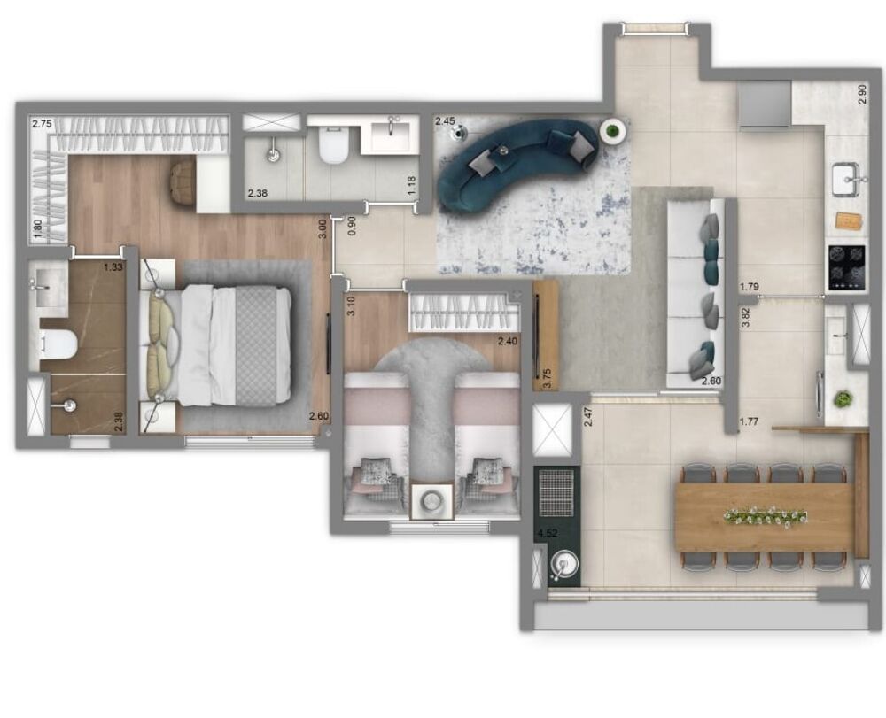 Apartamento, 2 quartos, 67 m² - Foto 7