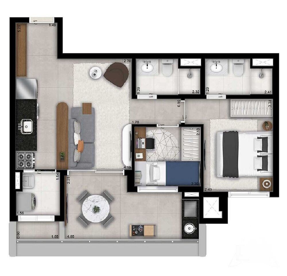 Apartamento à venda com 2 quartos, 64m² - Foto 7