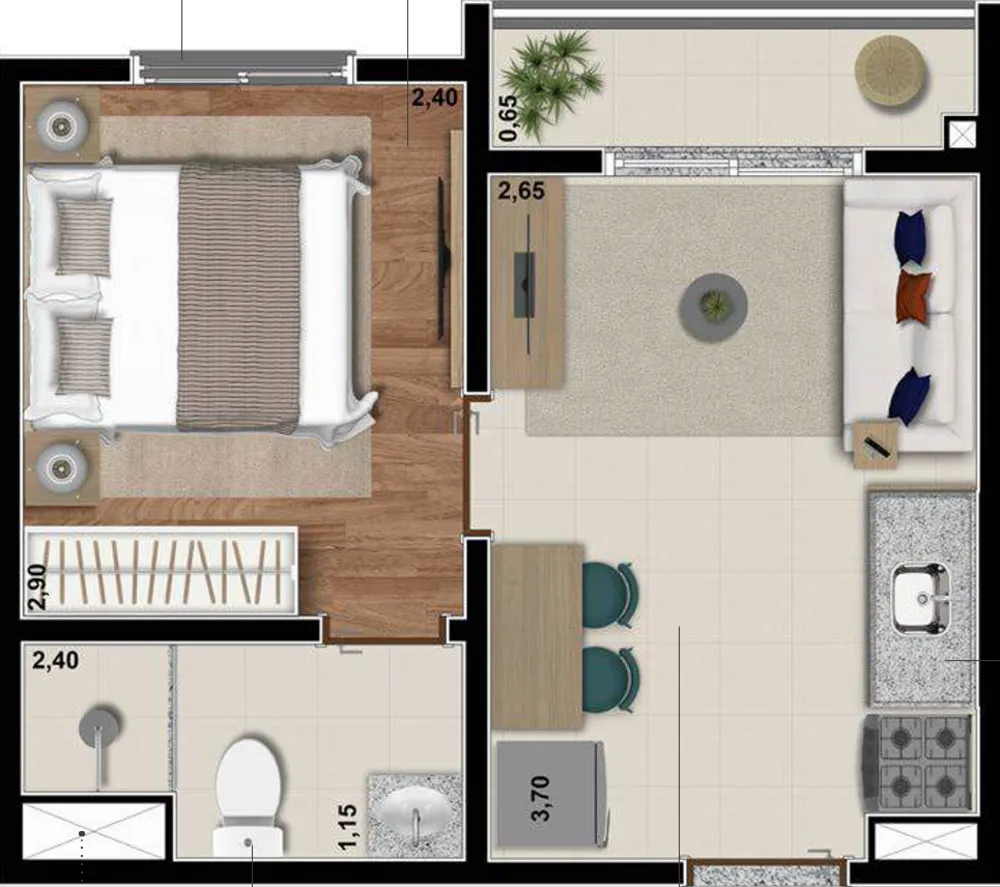 Apartamento, 1 quarto, 24 m² - Foto 4